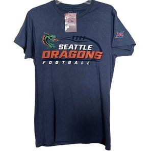XFL Seattle Dragons T-Shirt Mens Size Medium M Blue Short Sleeve‎ Football